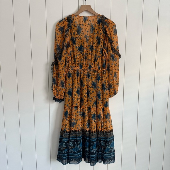 Ulla Johnson Romilly V-neck Floral Midi Dress - Picture 6 of 6